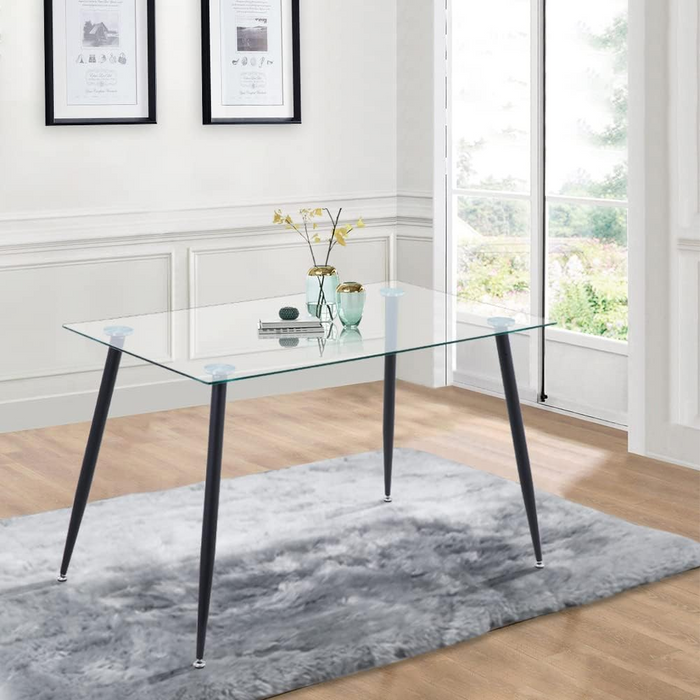GOLDFAN Glass Dining Table for 4 ๏ผAWS-036-1.CA