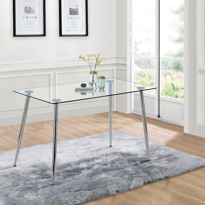 GOLDFAN Glass Dining Table for 4 ๏ผAWS-036-1.CA
