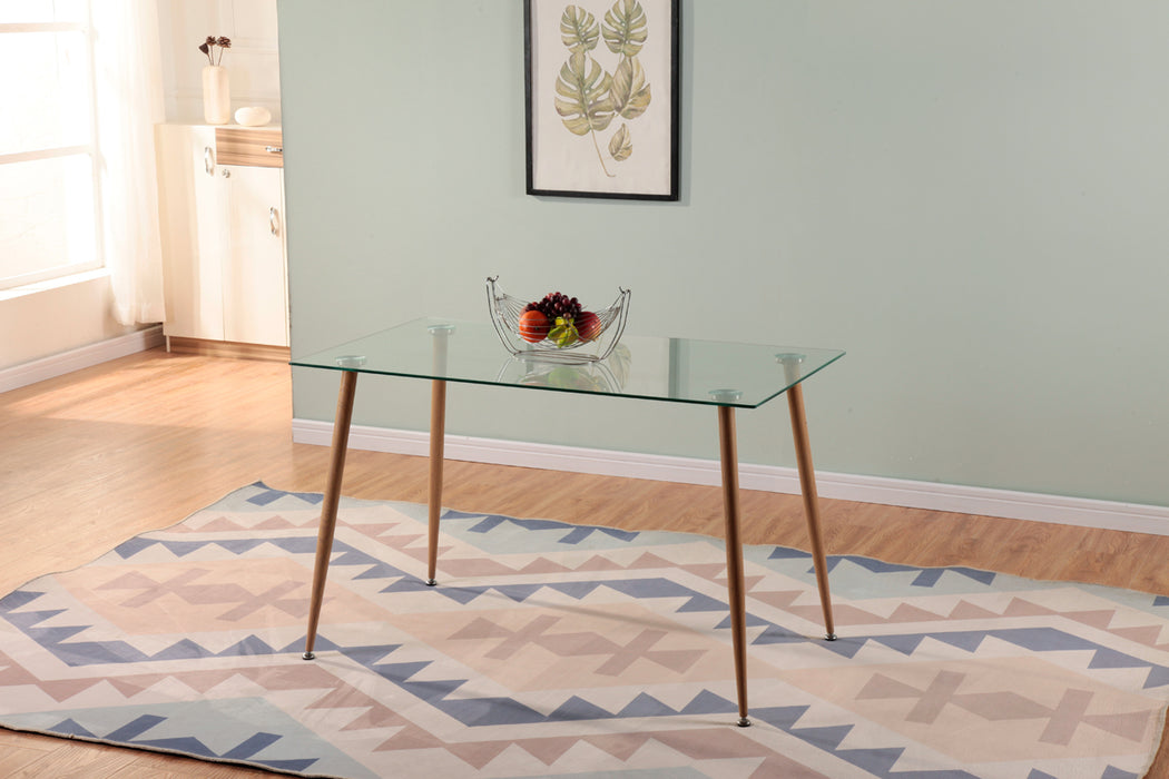 GOLDFAN Glass Dining Table for 4 ๏ผAWS-036-1.CA
