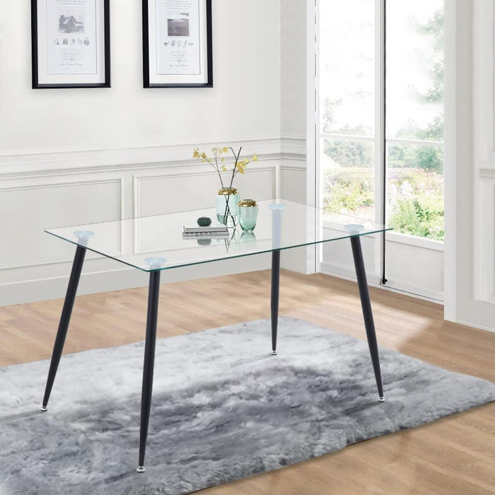 GOLDFAN Glass Dining Table for 4 ，AWS-036-1.CA