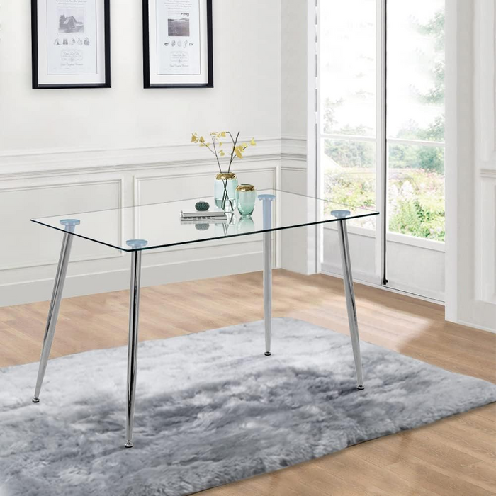 GOLDFAN Glass Dining Table for 4 ，AWS-036-1.CA