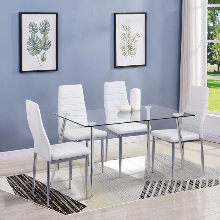 GOLDFAN Glass Dining Table for 4 ，AWS-036-1.CA