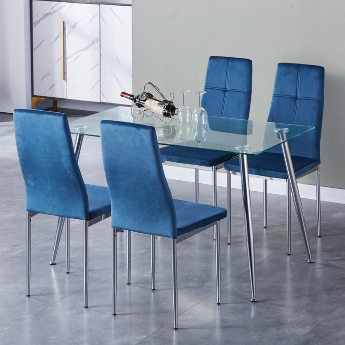 GOLDFAN Glass Dining Table for 4 ，AWS-036-1.CA